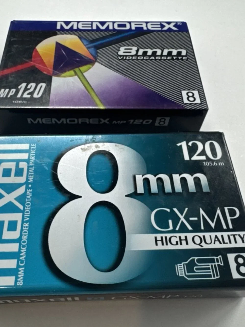 Maxell Memorex 8mm Gx-mp High Quality 120 Camcorder Videotapes Lot of 2 SEALED